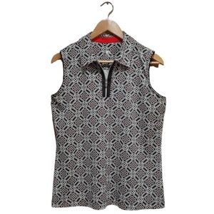 Tail Women's Quarter Zip Sleeveless Performance Jersey Black Size Large